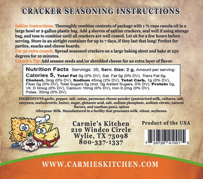 Garlic Parmesan Cracker Seasoning Mix Package