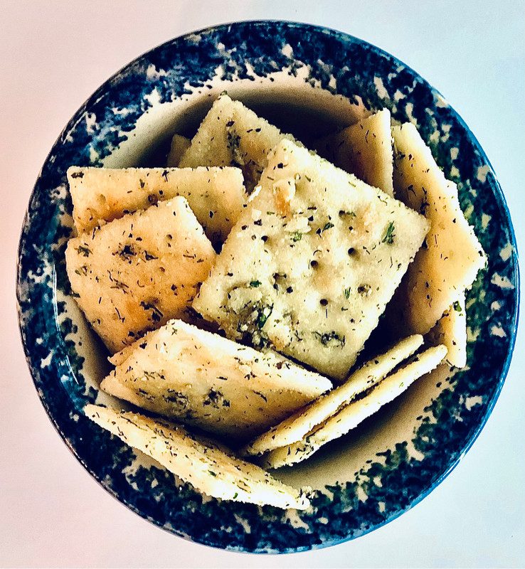 Garlic Parmesan Seasoning Mix on Crackers