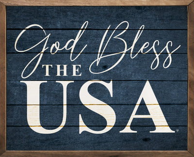 God Bless the USA Blue - Framed Plaque