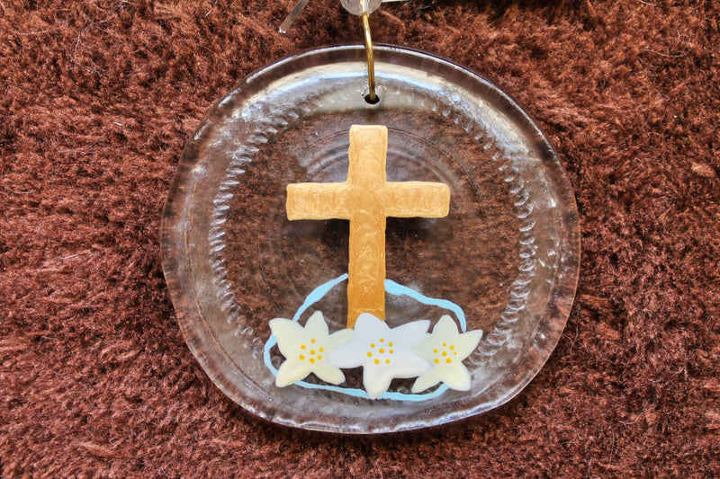 Gold Cross suncatcher