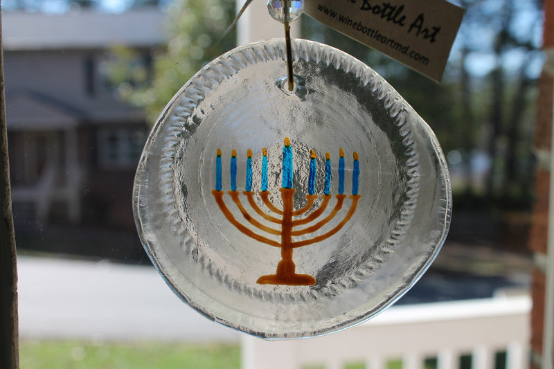 Gold Menorah suncatcher