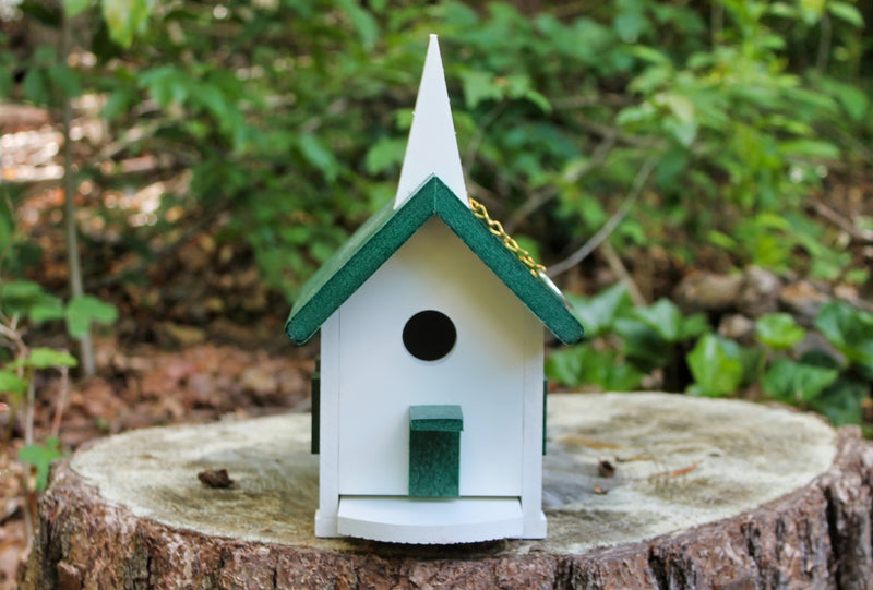 Front View of the Green Church Wren House From Harvest Array