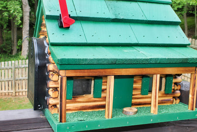 Amish Made Green Log Cabin Mailbox