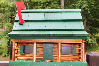 Amish Made Green Log Cabin Mailbox From Harvest Array