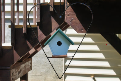 Green Wren Birdhouse with Heart