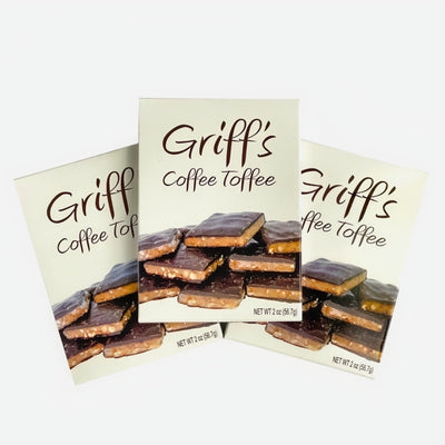 A three pack of the Griff's Coffee Toffee