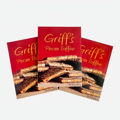 A three pack of the Griff's Pecan Toffee