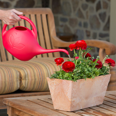 This Red Half-Gallon Watering Can is a great size for your deck From Harvest Array