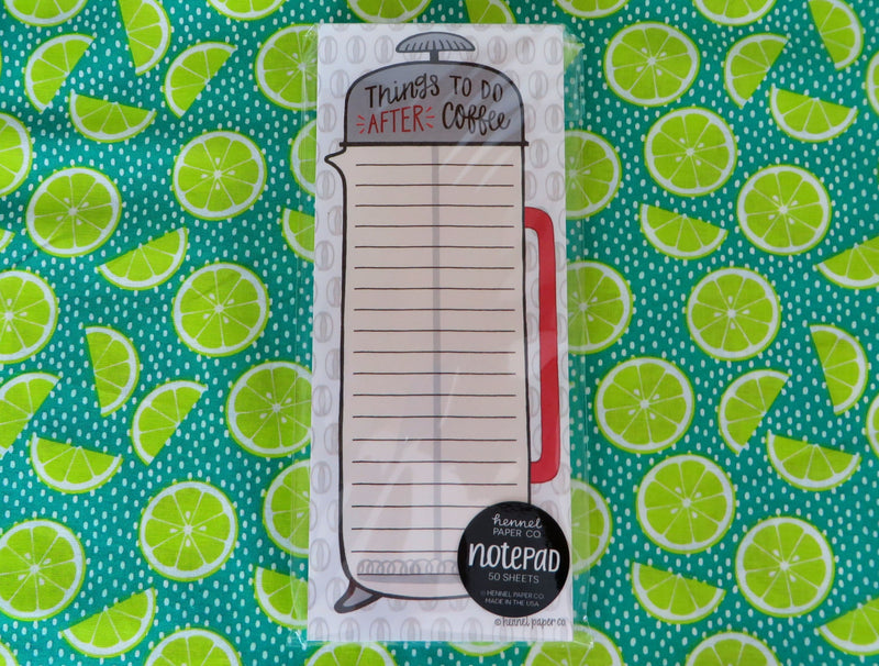 Things to do after coffee notepads from Harvest Array.