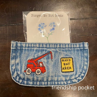 Friendship Pocket Hard Hat Design with Forget-Me-Not Seeds