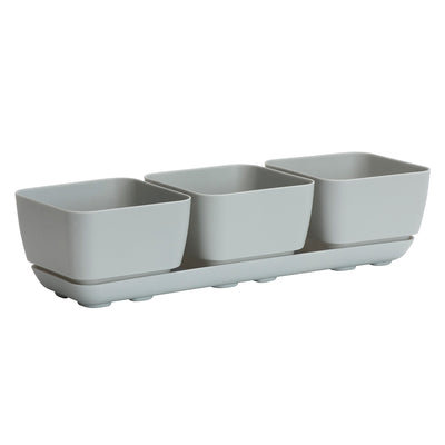  Gray Herb & Succulent Trio Planters are made with recycled materials from Harvest Array