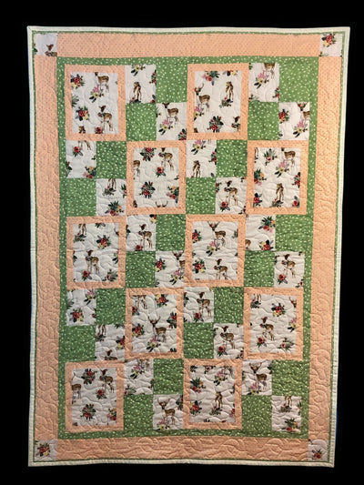 Holiday Deer Quilted Throw