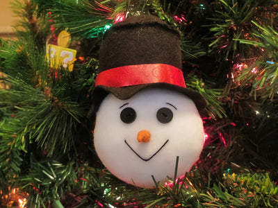 Handmade Snowman Head Christmas Ornament