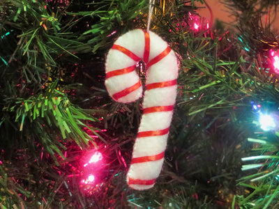 Handmade Candy Cane Felt Ornament