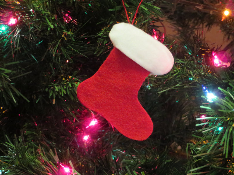 Handmade Christmas Stocking Felt Ornament