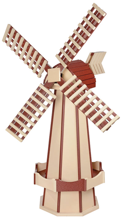 Medium Sized Ivory and Cherrywood Poly Windmill
