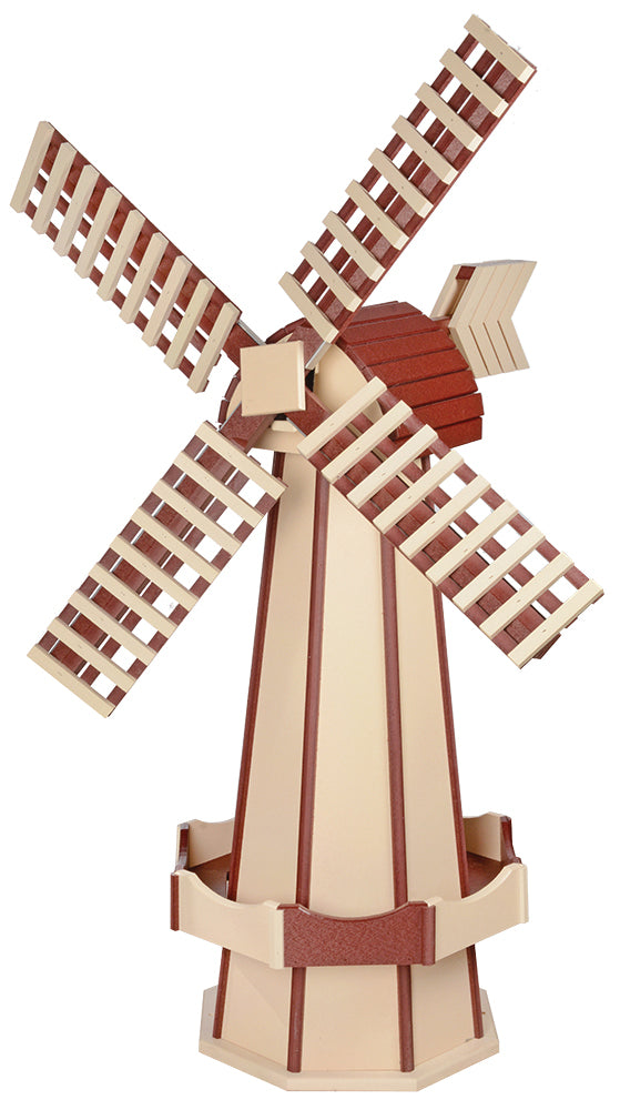 Medium Sized Ivory and Cherrywood Poly Windmill