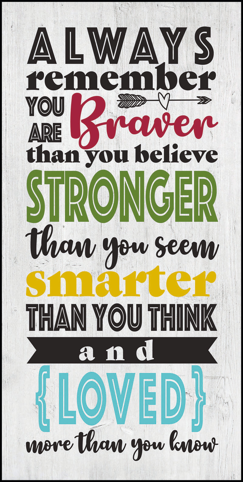 18 x 9 inch plaque "Always Remember you are Braver than you believe..."