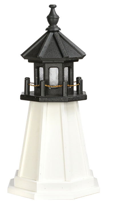 Cape Cod Black & White Lighthouse Replica Wooden Lighthouse - 2 Feet 
