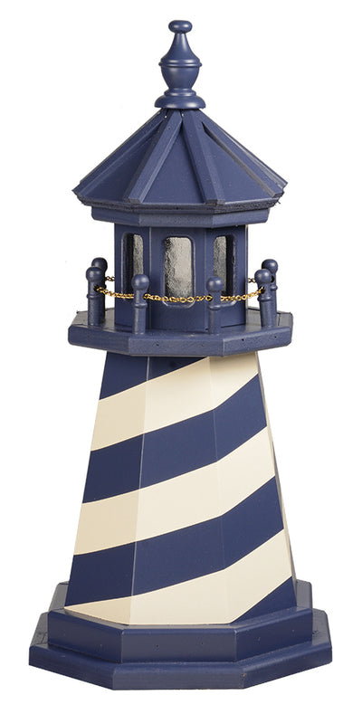 Cape Hatteras Lighthouse in Ivory and Patriotic Blue Wooden Lighthouse - 2 Feet 