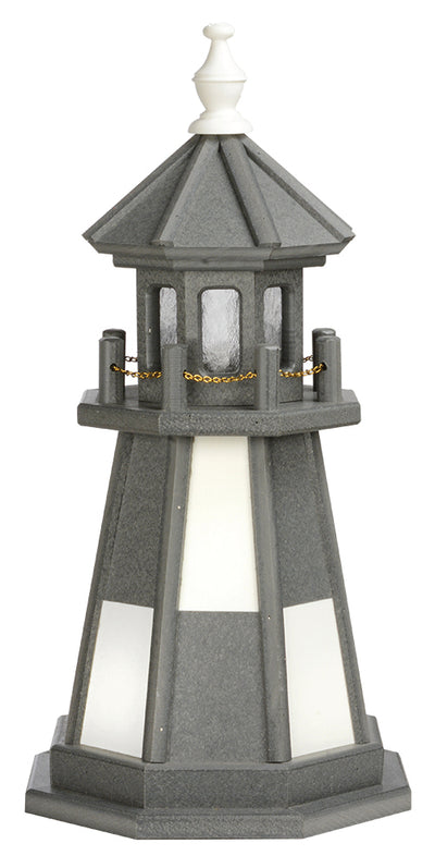 Cape Henry in Gray and White Wooden Lighthouse with Base - 2 Feet on harvestarray.com