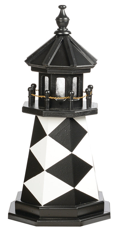 Cape Lookout Black and White Wooden Lighthouse -2 Feet for Harvest Array 