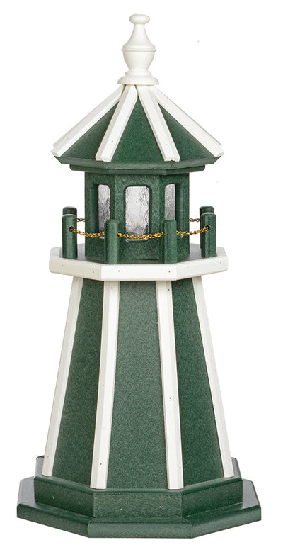 urf Green with White Trim Wooden Lighthouse with Base - 2 Feet for Harvest Array