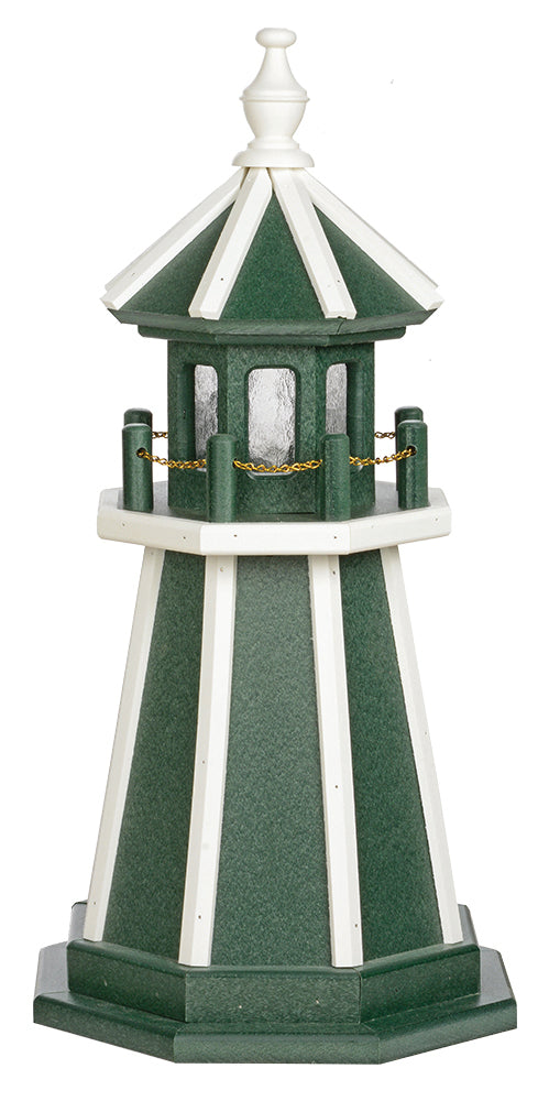 Turf Green with White Trim Wooden Lighthouse - 2 Feet for Harvest Array 
