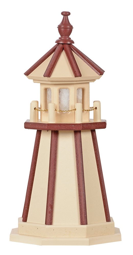 Ivory with Cherrywood Trim Wooden Lighthouse with Base -2 Feet for Harvest Array