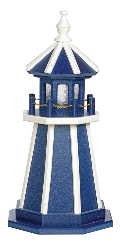 Patriotic Blue with White Trim Wooden Lighthouse - 2 Feet for Harvest Array 
