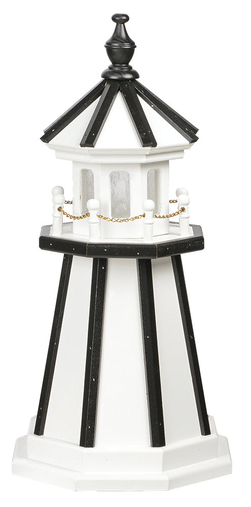 White with Black Trim Wooden Lighthouse - 2 Feet for Harvest Array 