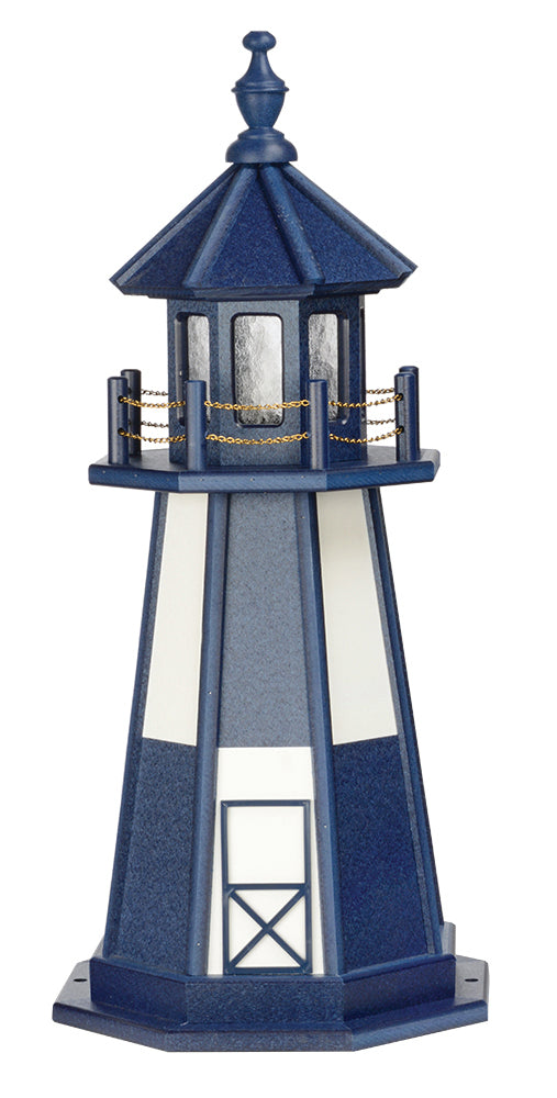 Cape Henry in Patriotic Blue and White Wooden Lighthouse with Base - 3 Feet for Harvest Array 