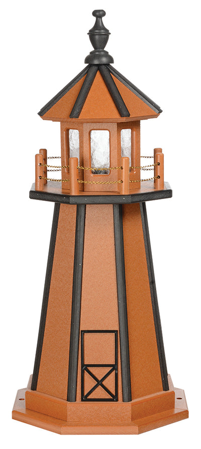 Cedar with Black Trim Wooden Lighthouse with Base -3 Feet for Harvest Array 