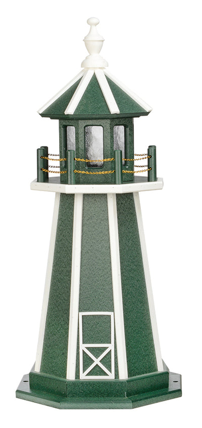 Turf Green with White Trim Wooden Lighthouse - 3 Feet for Harvest Array 