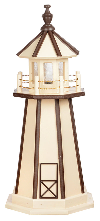 Ivory with Brown Trim Wooden Lighthouse -3 Feet for Harvest Array 