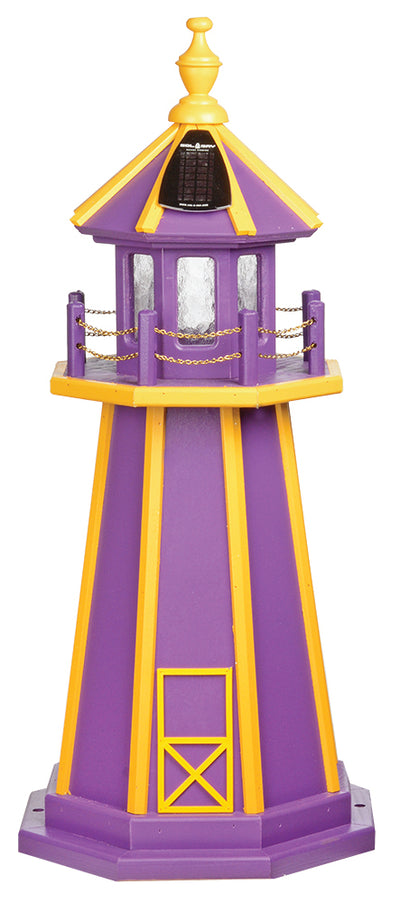 Purple with Yellow Trim Wooden Lighthouse -3 Feet for Harvest Array 