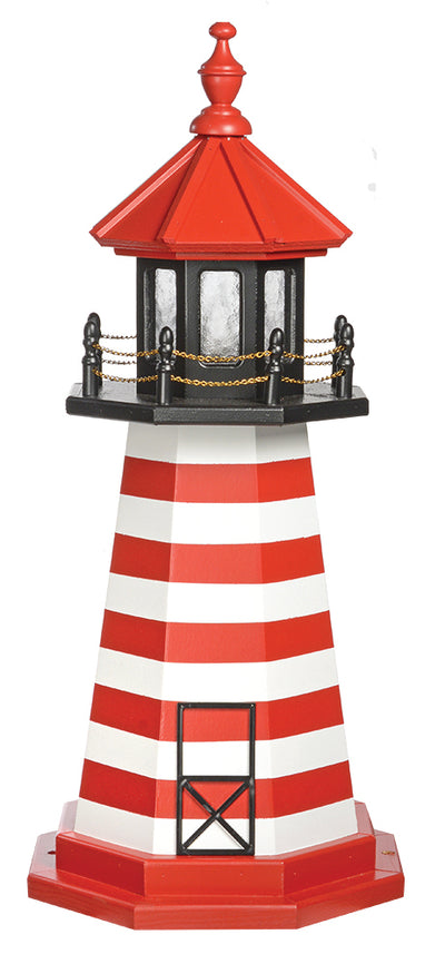 West Quoddy Maine Lighthouse replica Wooden Lighthouse- 3 Feet on harvestarray.com 