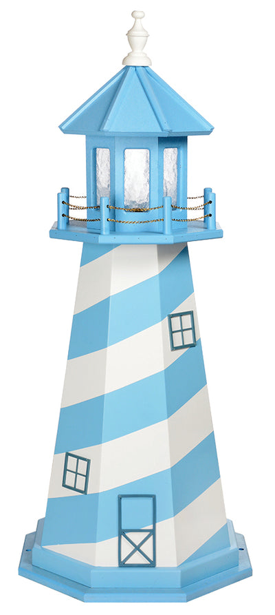 Cape Hatteras Lighthouse in Powder Blue and White Wooden Lighthouse - 4 Feet for Harvest Array 