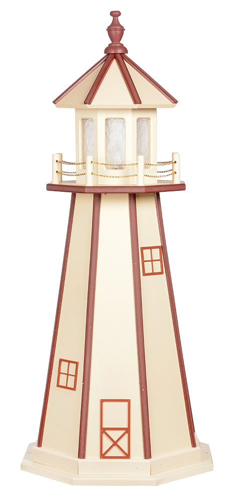 Ivory with Cherrywood Trim Poly Lighthouse with Base -4 Feet for Harvest Array 