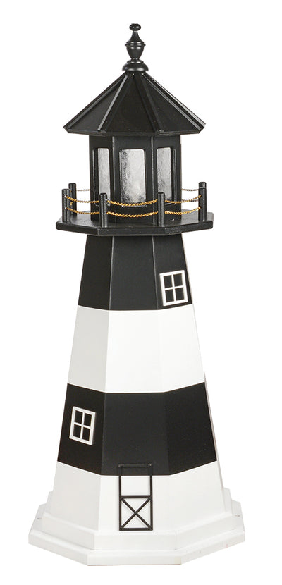 Bodie Island Black and White Wooden Lighthouse -4 Feet for Harvest Array 