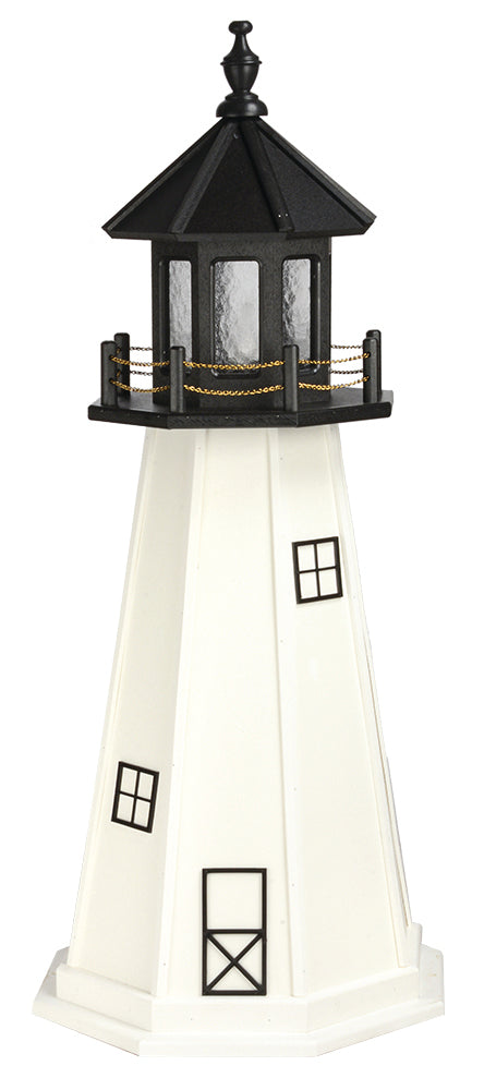 Cape Cod Black & White Lighthouse Replica Wooden Lighthouse - 4 Feet 
