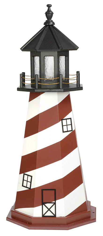 Cape Hatteras Light in Ivory and Cherrywood Wooden Lighthouse with Base - 4 Feet  
