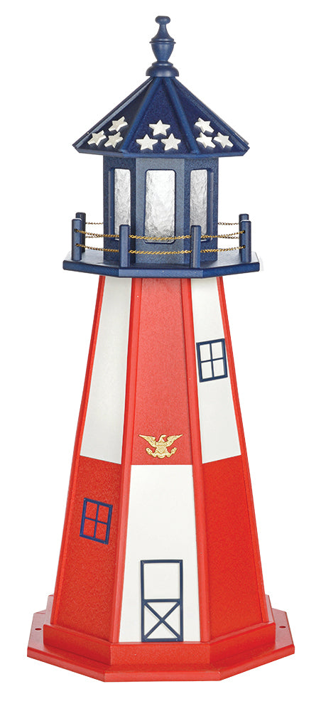 Patriotic Cape Henry Wooden Lighthouse - 4 Feet 