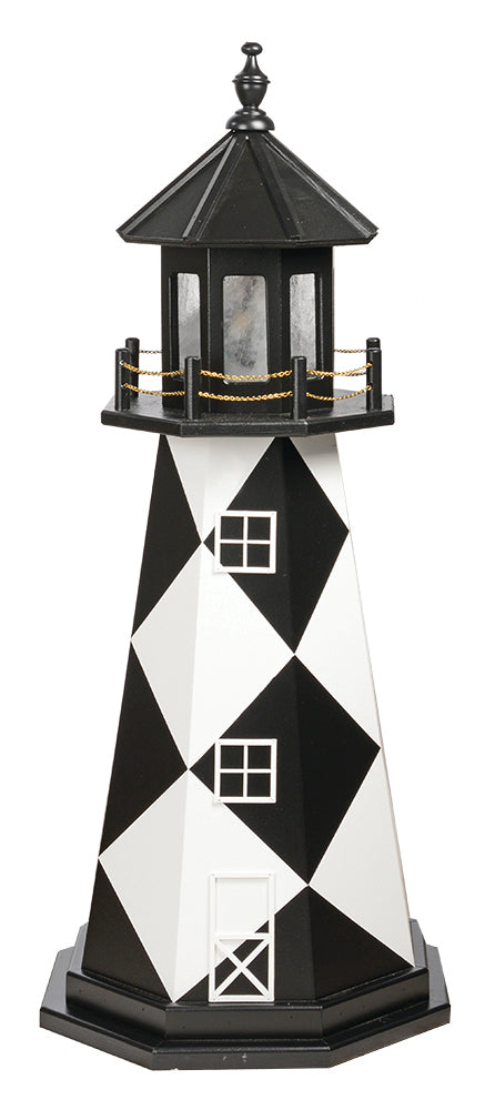 Cape Lookout Black and White Wooden Lighthouse -4 Feet for Harvest Array 