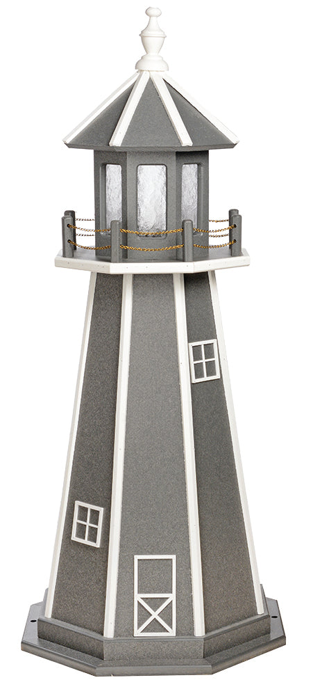 Gray White Trim Wooden Lighthouse - 4 Feet for Harvest Array