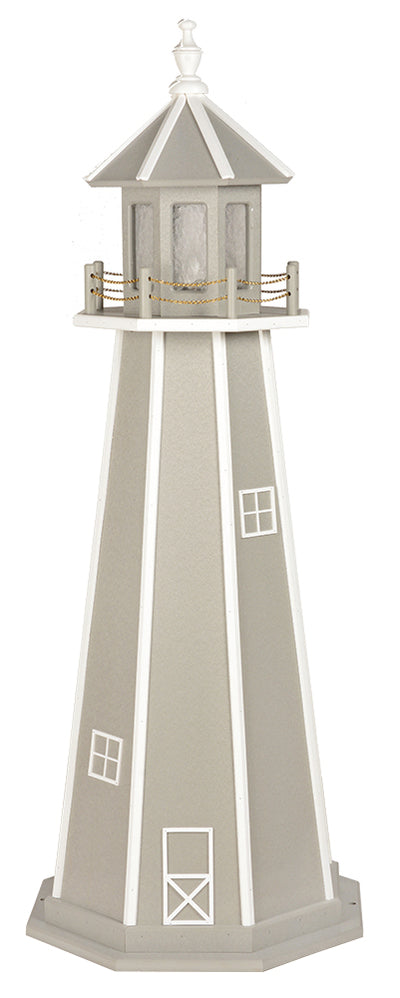 Light Gray with White Trim Poly Lighthouse with Base -2 Feet for Harvest Array 