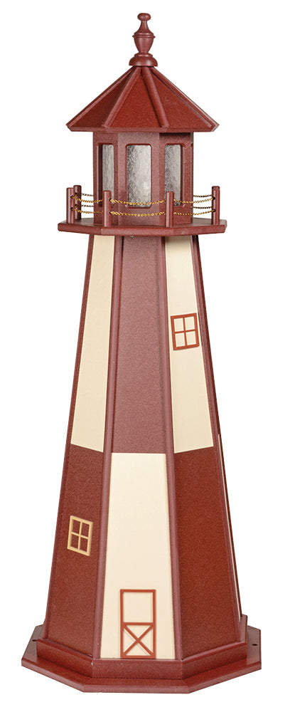 Cape Henry in Cherrywood and Ivory Wooden Lighthouse with Base - 6 Feet for Harvest Array