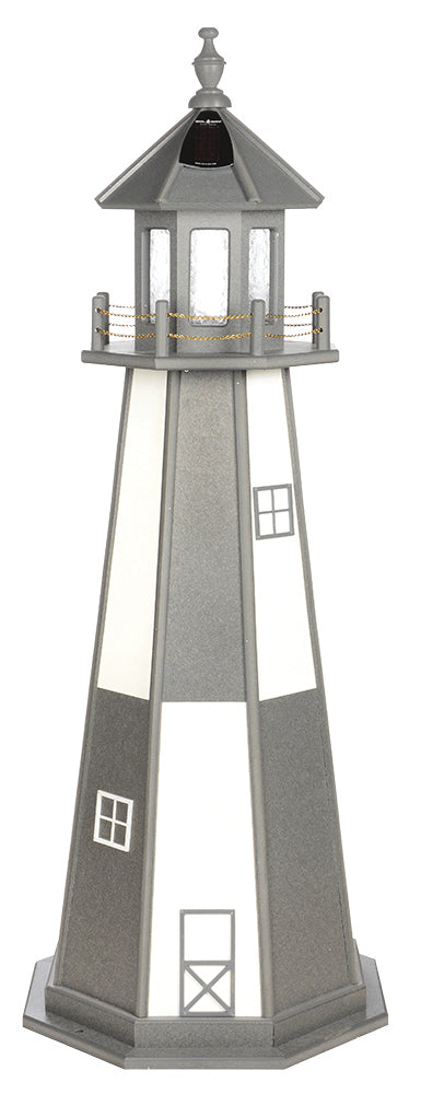 Cape Henry in Gray and White Wooden Lighthouse with Base - 6 Feet on harvestarray.com