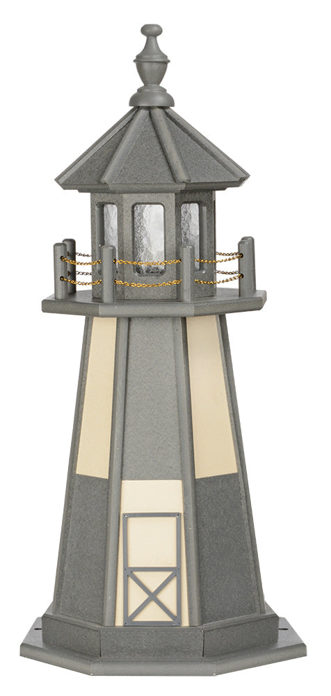 Cape Henry Gray and Ivory Wooden Lighthouse with Base - 2 Feet 