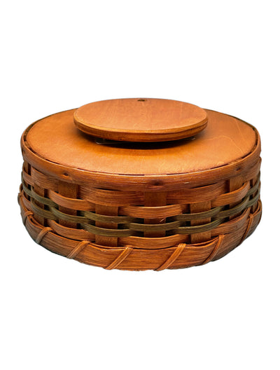 Hand-Woven Reed Basket with Lazy Susan